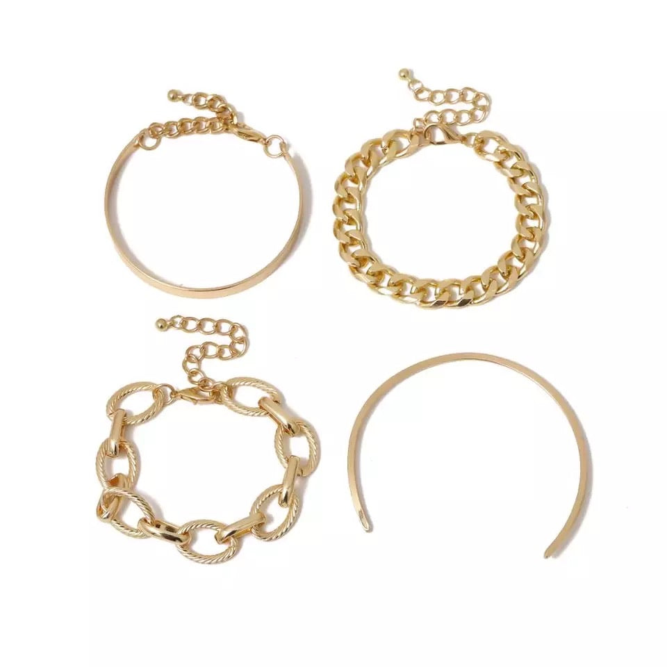 Argent Craft New York Link Bracelet set (4 pcs) (gold)