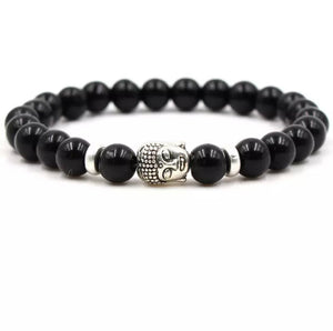 Argent Craft Black Onyx & Budhaa Bracelet (Silver)