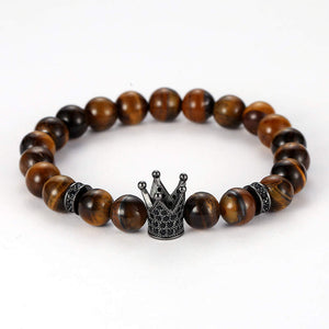 Argent Craft Tiger Eye With Royal Crown Bracelet (black)