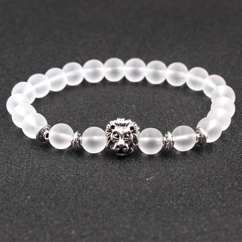 Argent Craft Frosted Glass Stone with Silver Lion