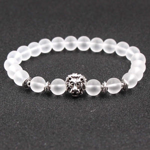 Argent Craft Frosted Glass Stone with Silver Lion