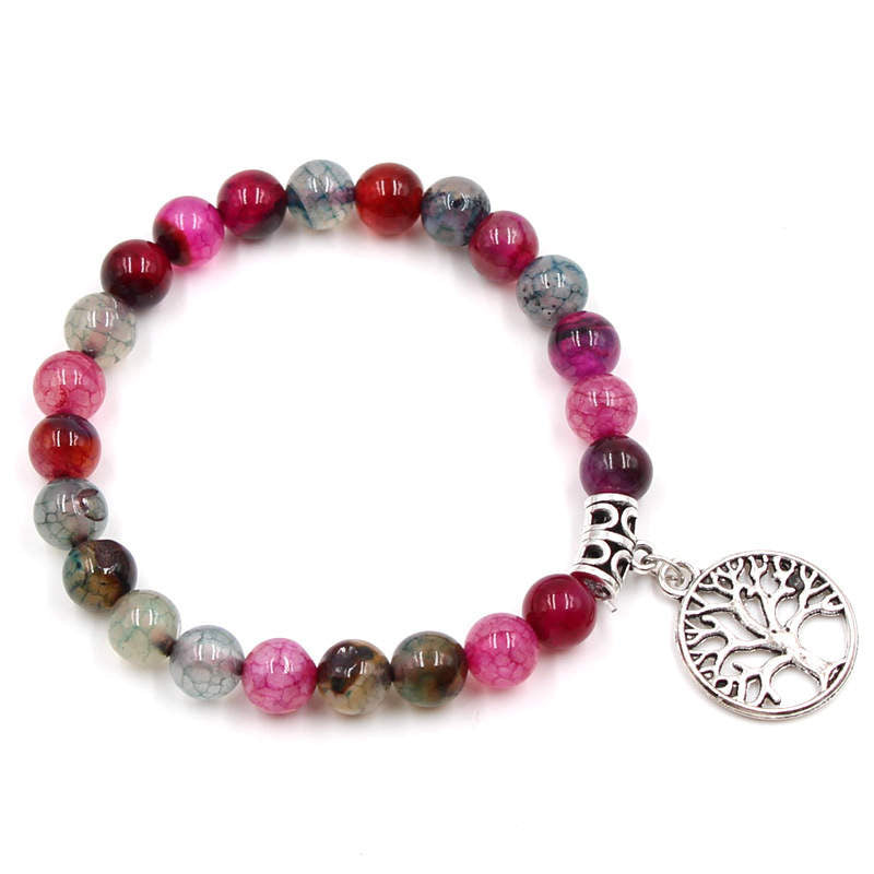 Argent Craft Red and Grey Tree Of Life Bracelet