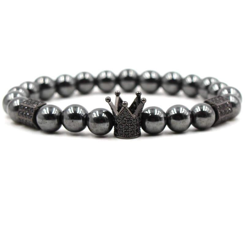 Argent Craft Natural Hematite Stone With Black Crown & Die