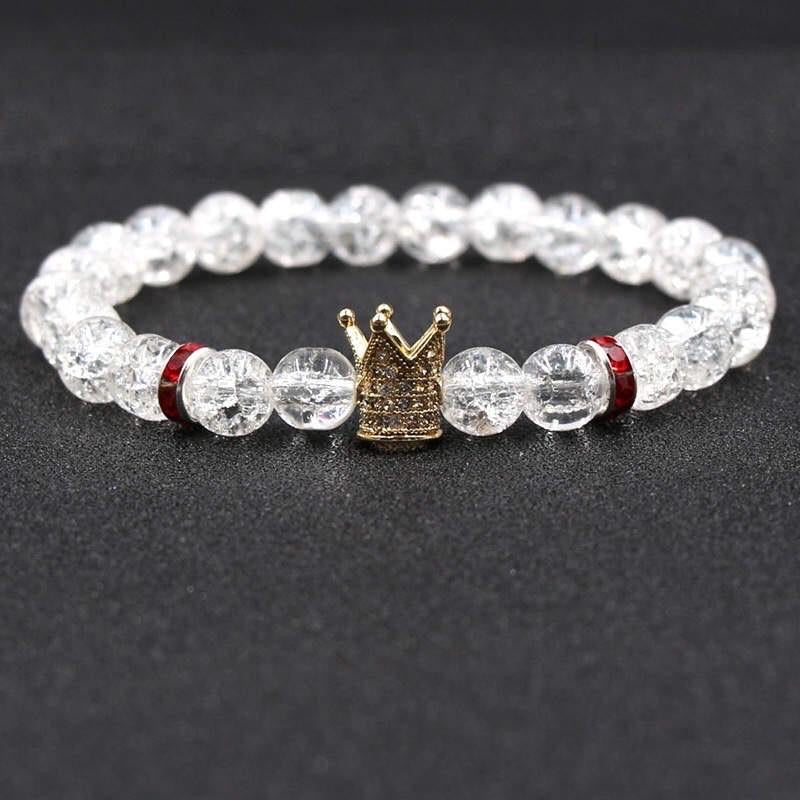 Argent Craft Natural Crackle Quartz With Gold Crown