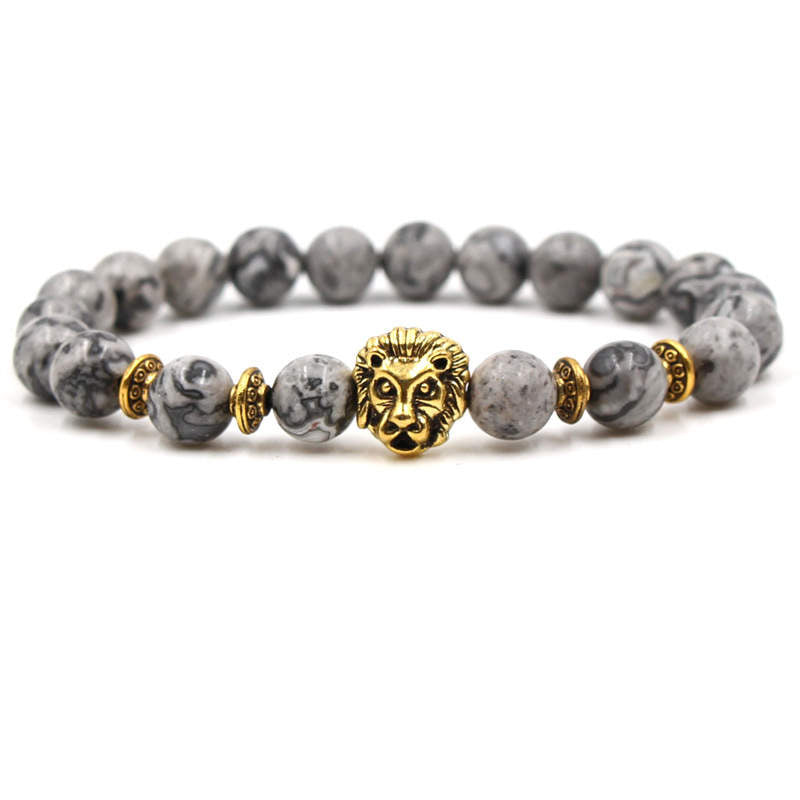 Argent Craft Magnesite Bracelet With Lion (gold)