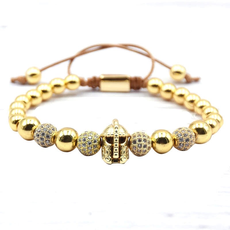 Argent Craft Gold Stone & Spartan Knight Bracelet