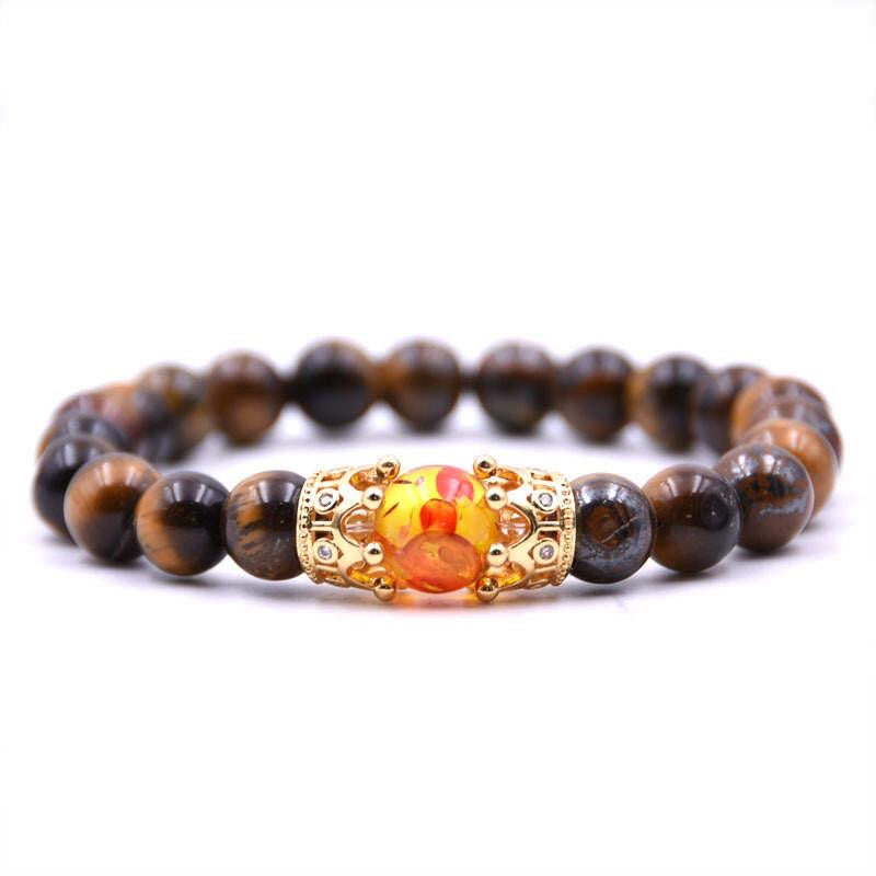 Argent Craft Black Opal (Brown Stripes) With Crowns & 1 Red / Yellow Amber