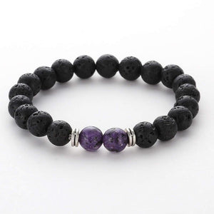 Argent Craft Lava Stone with 2 Black & Purple Lepidolite