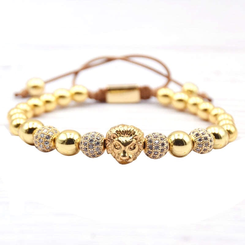 Argent Craft Gold Stone & Royal Lion Bracelet