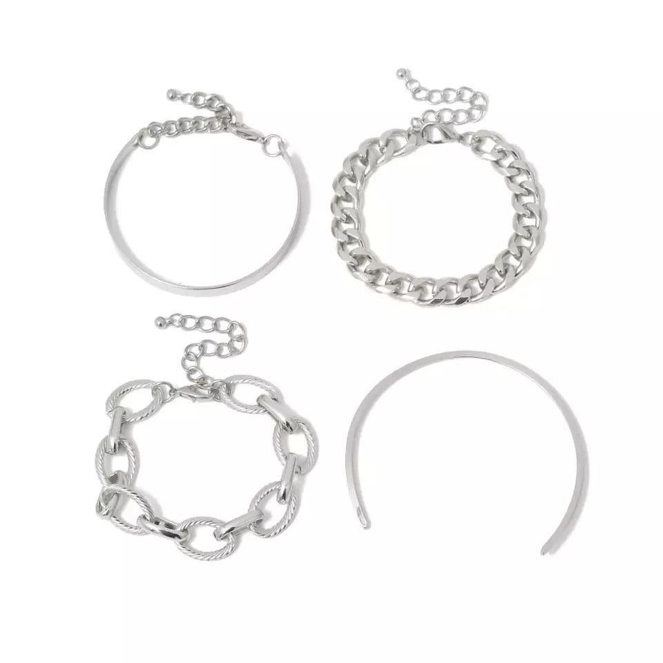 Argent Craft New York Link Bracelet set (4 pcs) (silver)