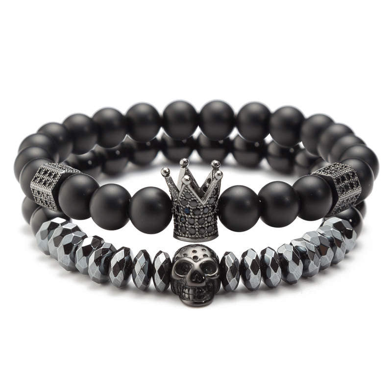 Argent Craft Skull Ruler 2 Set Bracelet (Black)