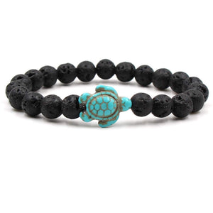 Argent Craft Lava Stone Turtle Strength Bracelet (Blue)