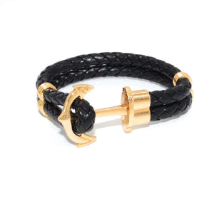 Argent Craft Leather Hook Anchor Bracelet