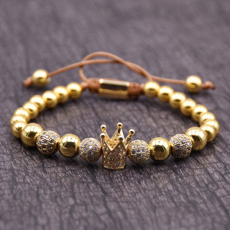 Argent Craft Gold Stone & Royal Crown Bracelet