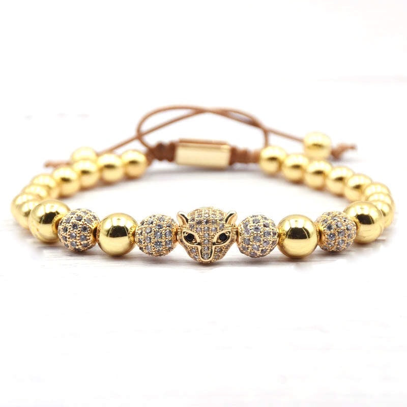 Argent Craft Gold Stone & Royal Cheetah Bracelet
