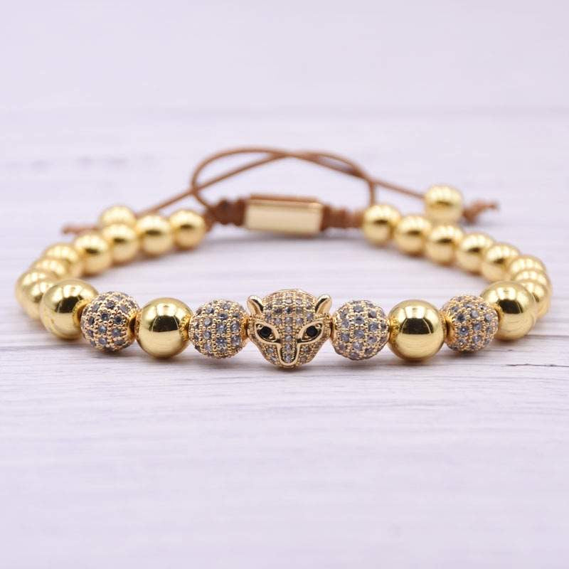 Argent Craft Gold Stone & Royal Cheetah Bracelet