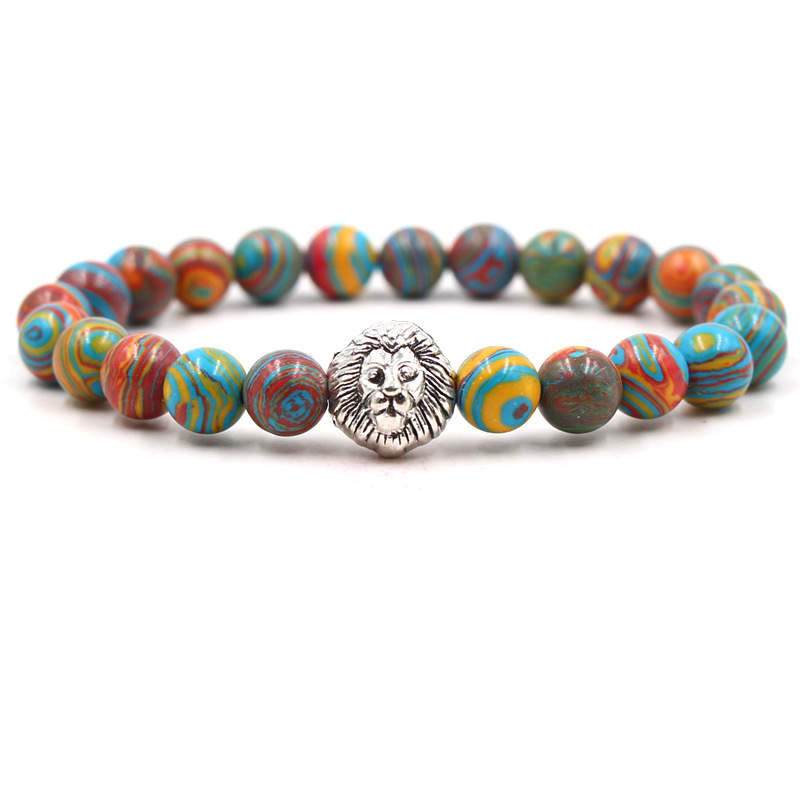 Argent Craft Belvade Jasper Stone Bracelet With Lion (silver)