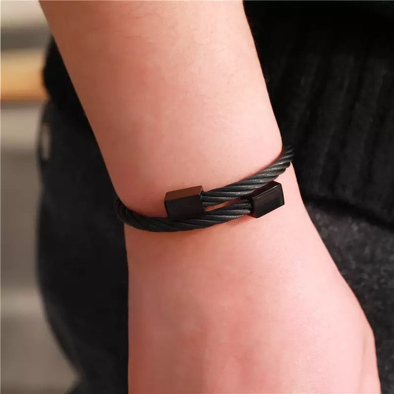 Argent Craft Twisted Cable Bracelet (black)