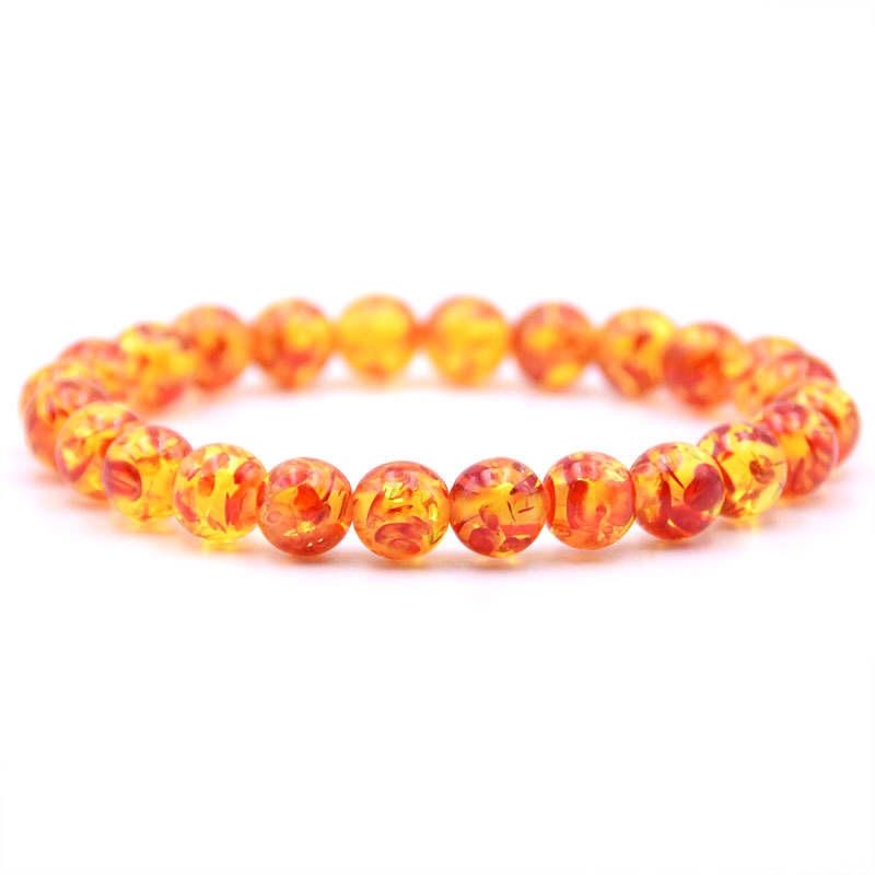 Argent Craft Natural Red & Yellow Amber Stone Bracelet